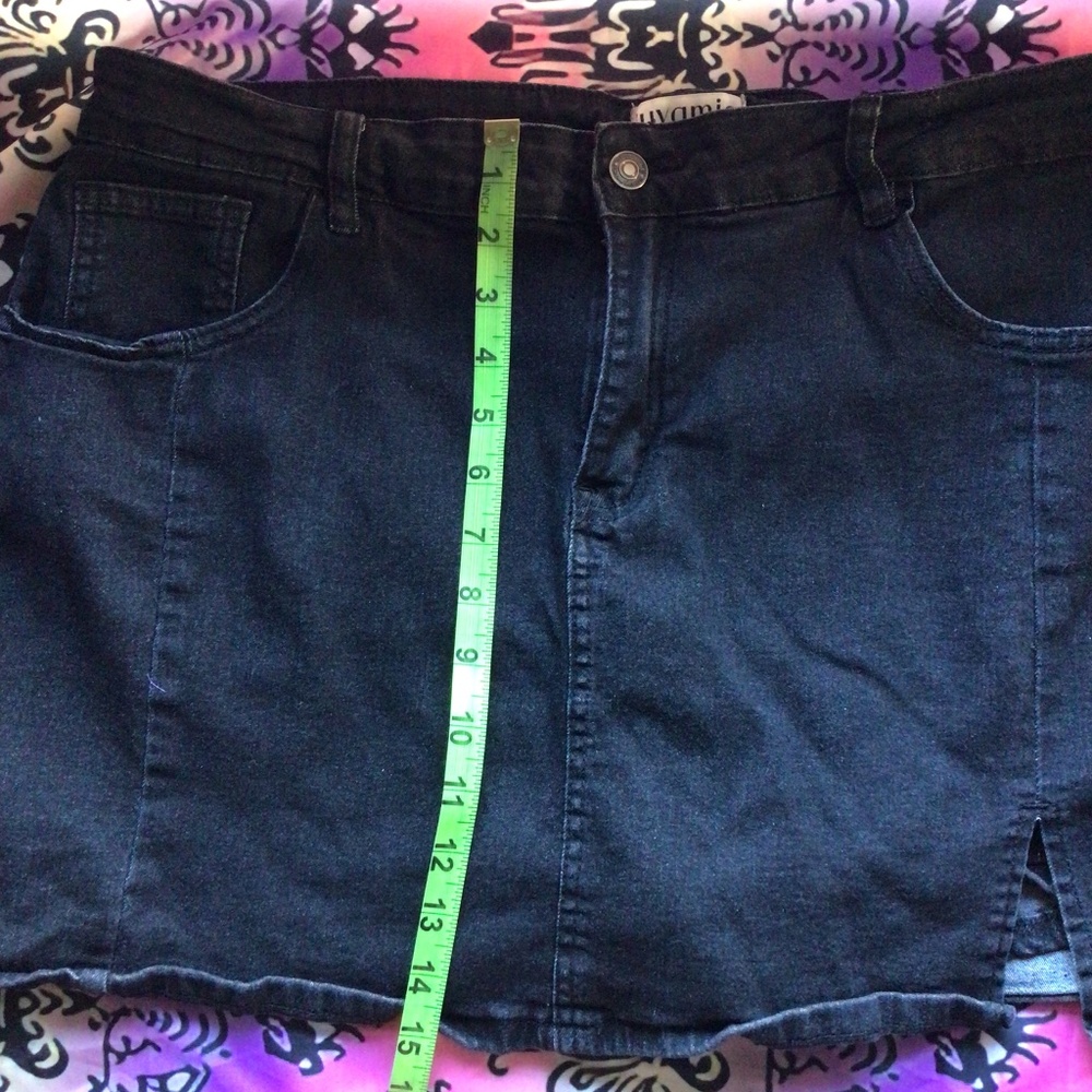 Uvamia black mini skort denim